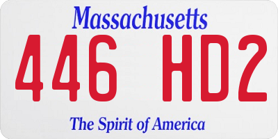 MA license plate 446HD2