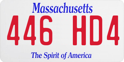 MA license plate 446HD4
