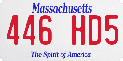 MA license plate 446HD5