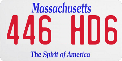 MA license plate 446HD6