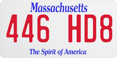 MA license plate 446HD8