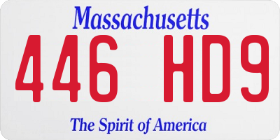 MA license plate 446HD9
