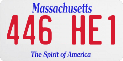 MA license plate 446HE1