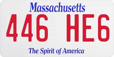 MA license plate 446HE6