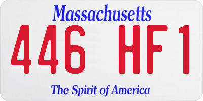 MA license plate 446HF1