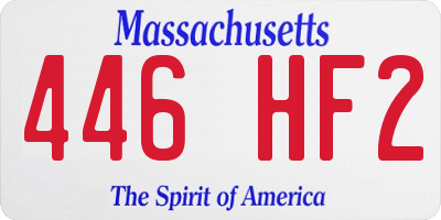 MA license plate 446HF2