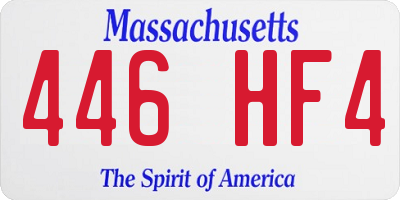 MA license plate 446HF4