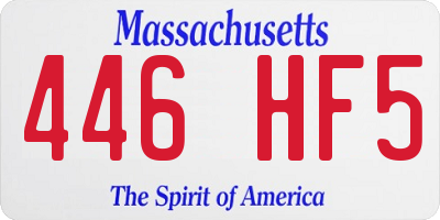 MA license plate 446HF5