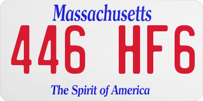 MA license plate 446HF6