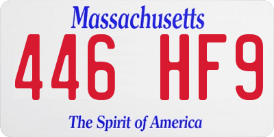 MA license plate 446HF9