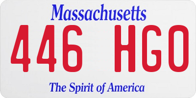 MA license plate 446HG0