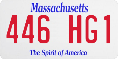 MA license plate 446HG1