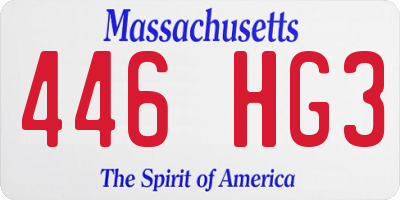 MA license plate 446HG3