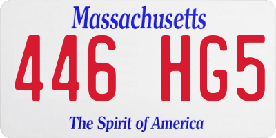MA license plate 446HG5