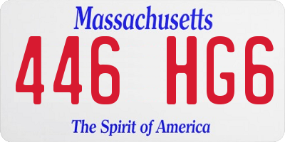 MA license plate 446HG6