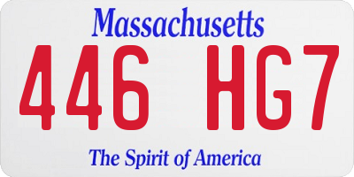 MA license plate 446HG7