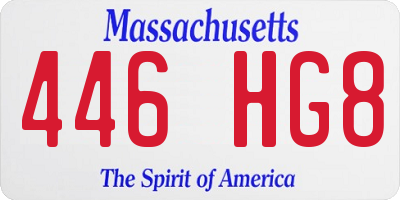 MA license plate 446HG8