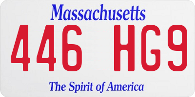MA license plate 446HG9