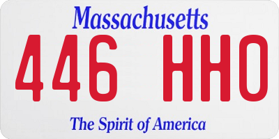 MA license plate 446HH0