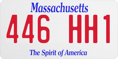 MA license plate 446HH1