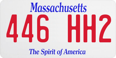 MA license plate 446HH2
