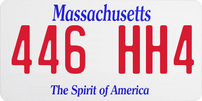 MA license plate 446HH4