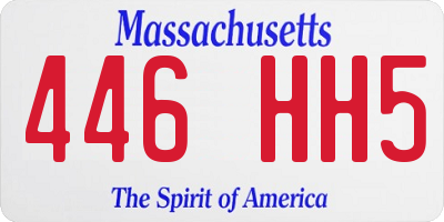 MA license plate 446HH5