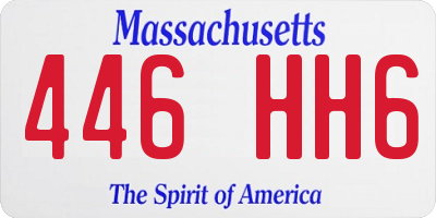MA license plate 446HH6