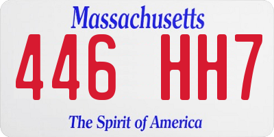 MA license plate 446HH7
