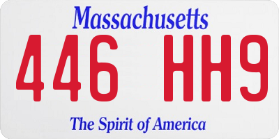 MA license plate 446HH9