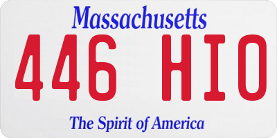 MA license plate 446HI0