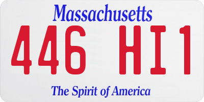 MA license plate 446HI1