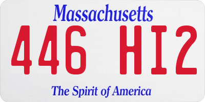 MA license plate 446HI2
