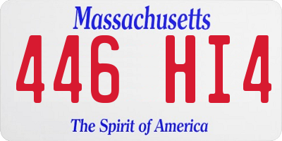 MA license plate 446HI4