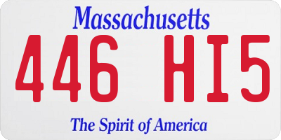 MA license plate 446HI5