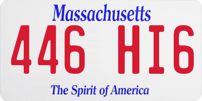 MA license plate 446HI6