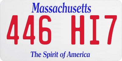 MA license plate 446HI7