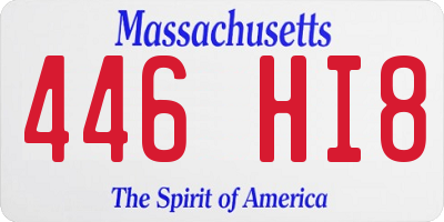 MA license plate 446HI8