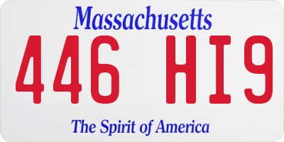 MA license plate 446HI9