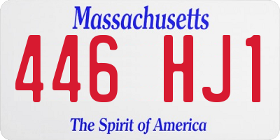 MA license plate 446HJ1