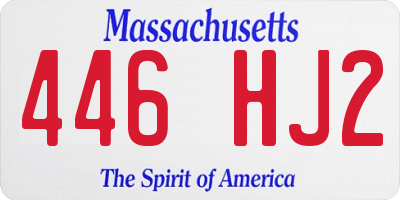 MA license plate 446HJ2