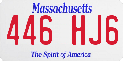 MA license plate 446HJ6