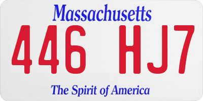 MA license plate 446HJ7