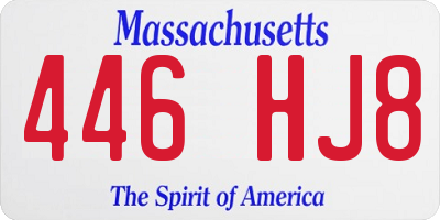 MA license plate 446HJ8