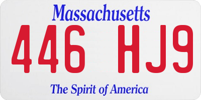 MA license plate 446HJ9
