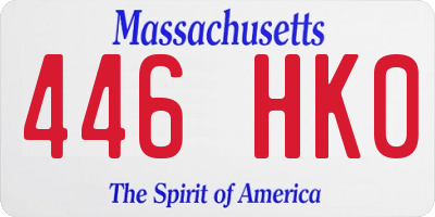 MA license plate 446HK0