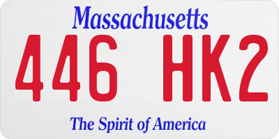 MA license plate 446HK2