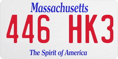 MA license plate 446HK3
