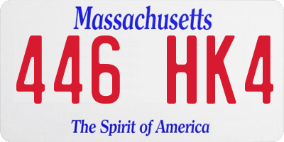 MA license plate 446HK4