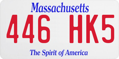 MA license plate 446HK5
